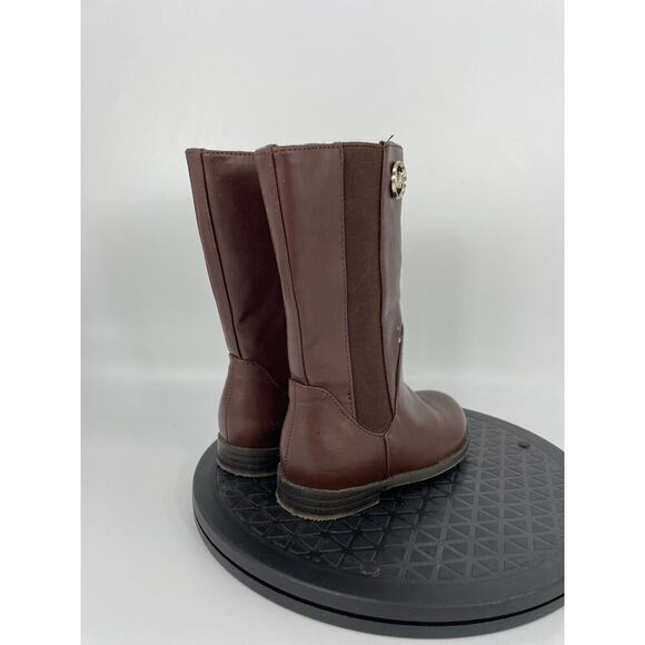Girls Michael Kors Emma Rubie-T Leather Zip Equestrian Boots Size 7 Brow… - Picture 4 of 6